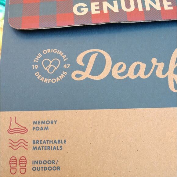 NWT in box Dearfoams Genuine Suede Clogs with Woven Taping Mens size 9 - Picture 11 of 11